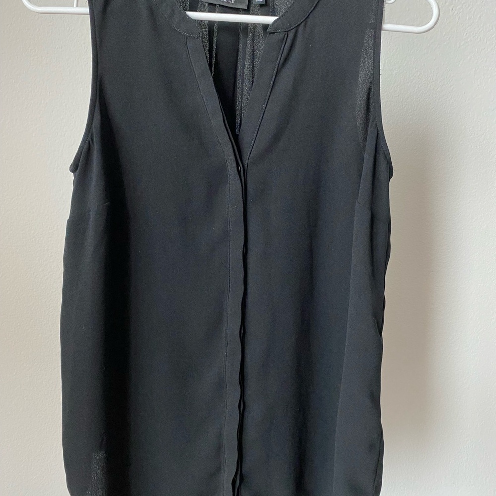 Apt. 9 Black Sleeveless Mandarin Collar Blouse